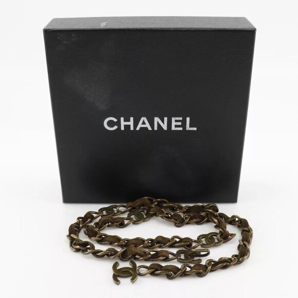 CHANEL Chain belt belt A07928Y02269 Vintage processing COCO Mark MARRON Br... - Picture 12 of 12